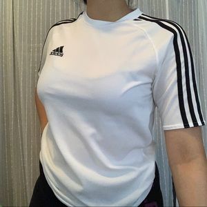 Adidas black and white top